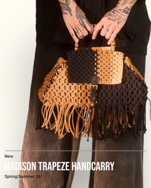 Madison Chocolate, Black and Rust Handcarry & Shoulder Trapezium Bag
