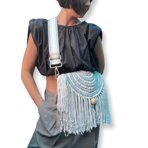 Gilda Sparkly Silver Cross Body Bag Strap