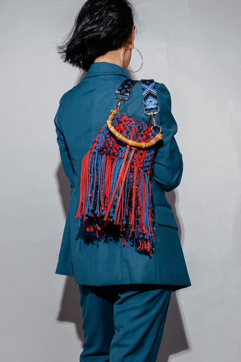 Molly - Handwoven macrame bucket bag