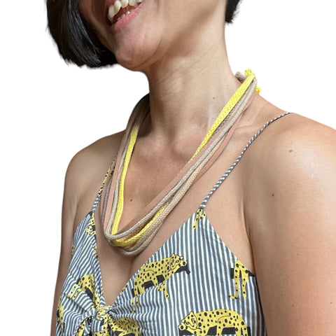 Kunyit - Short Ombre Yellow Rope Necklace