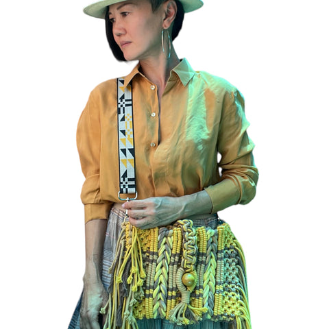 Sunny Beige and Black Patterned Strap