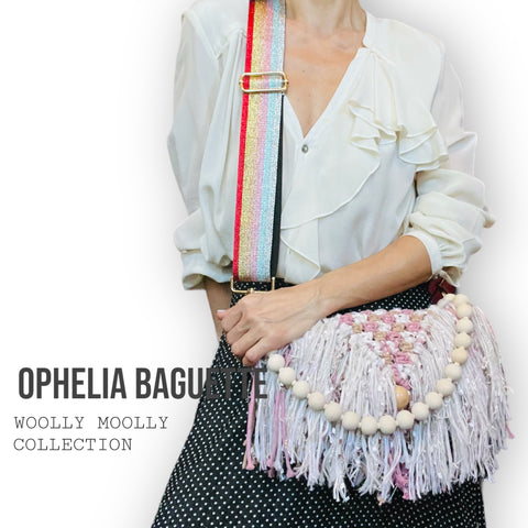 Ophelia Baby Pink Sparkly Baguette Bag