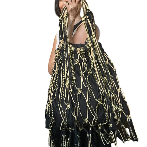 Orla - Black & Gold Shopper Tote Bag