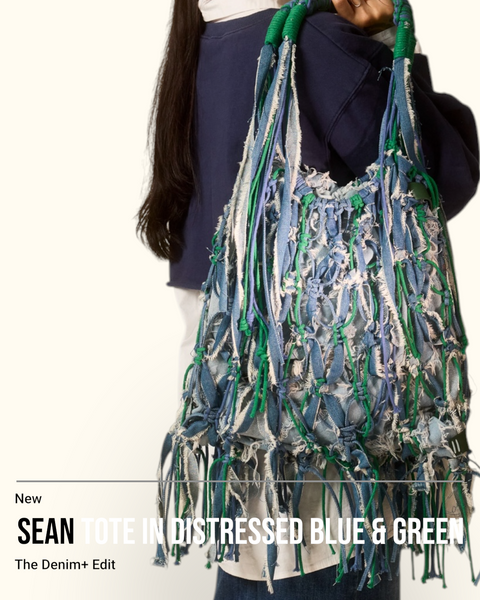 Sean Mixed Denim Shopper Tote Bag