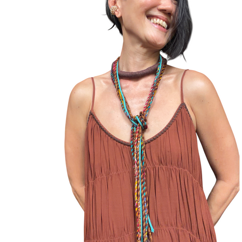 Sasha Recycled Sari Rope Necklace