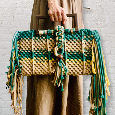 Mai - Handwoven two-tone handcarry tote bag