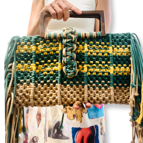 Mai - Handwoven two-tone handcarry tote bag