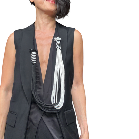 Allegria - Monochrome Interwoven Rope Necklace