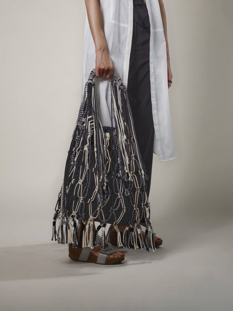 Darcy Black, Cream & Silver Shopper Tote Bag