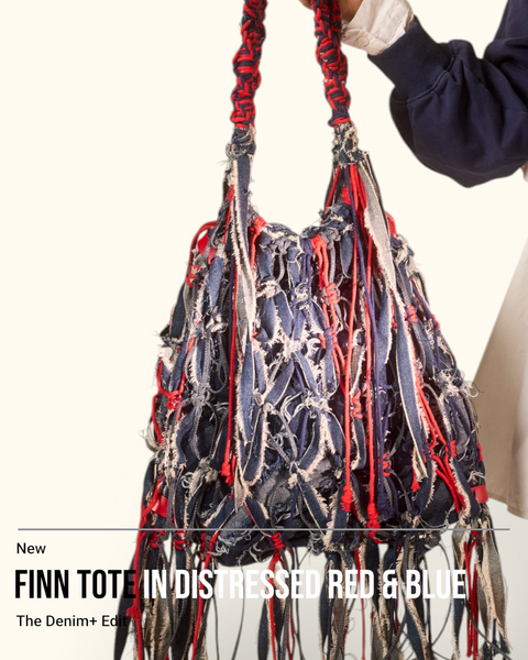 Finn Mixed Denim Shopper Tote Bag