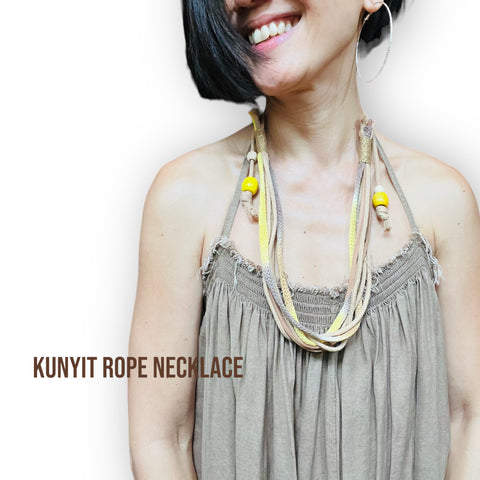 Kunyit - Short Ombre Yellow Rope Necklace