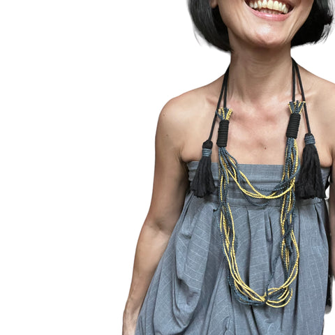 Moyah Recycled Silk Sari Layered Rope Necklace