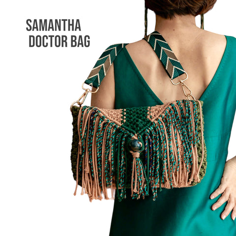 Samantha Pine Green & Brick Handcarry Doctor Bag