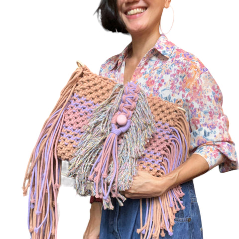 Tiana Macrame Clutch & Shoulder Bag